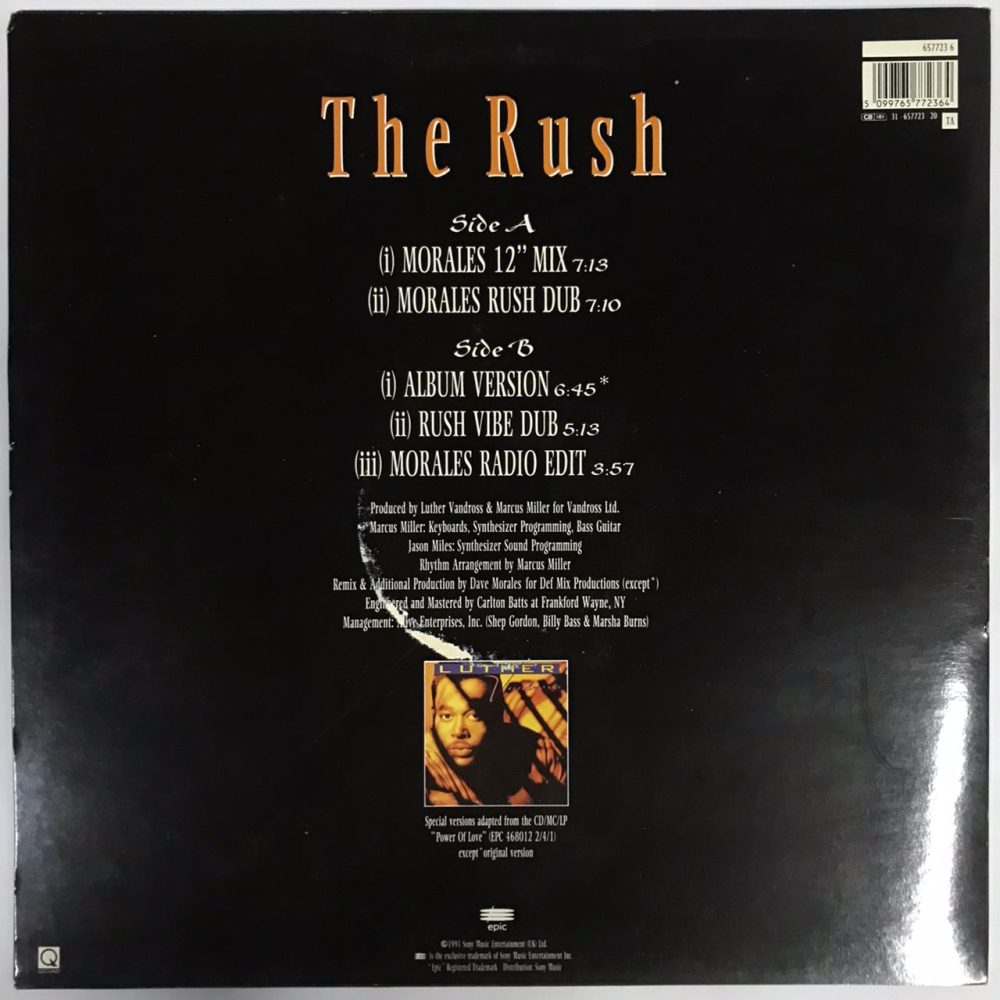 Luther Vandross ' The Rush Vinyl