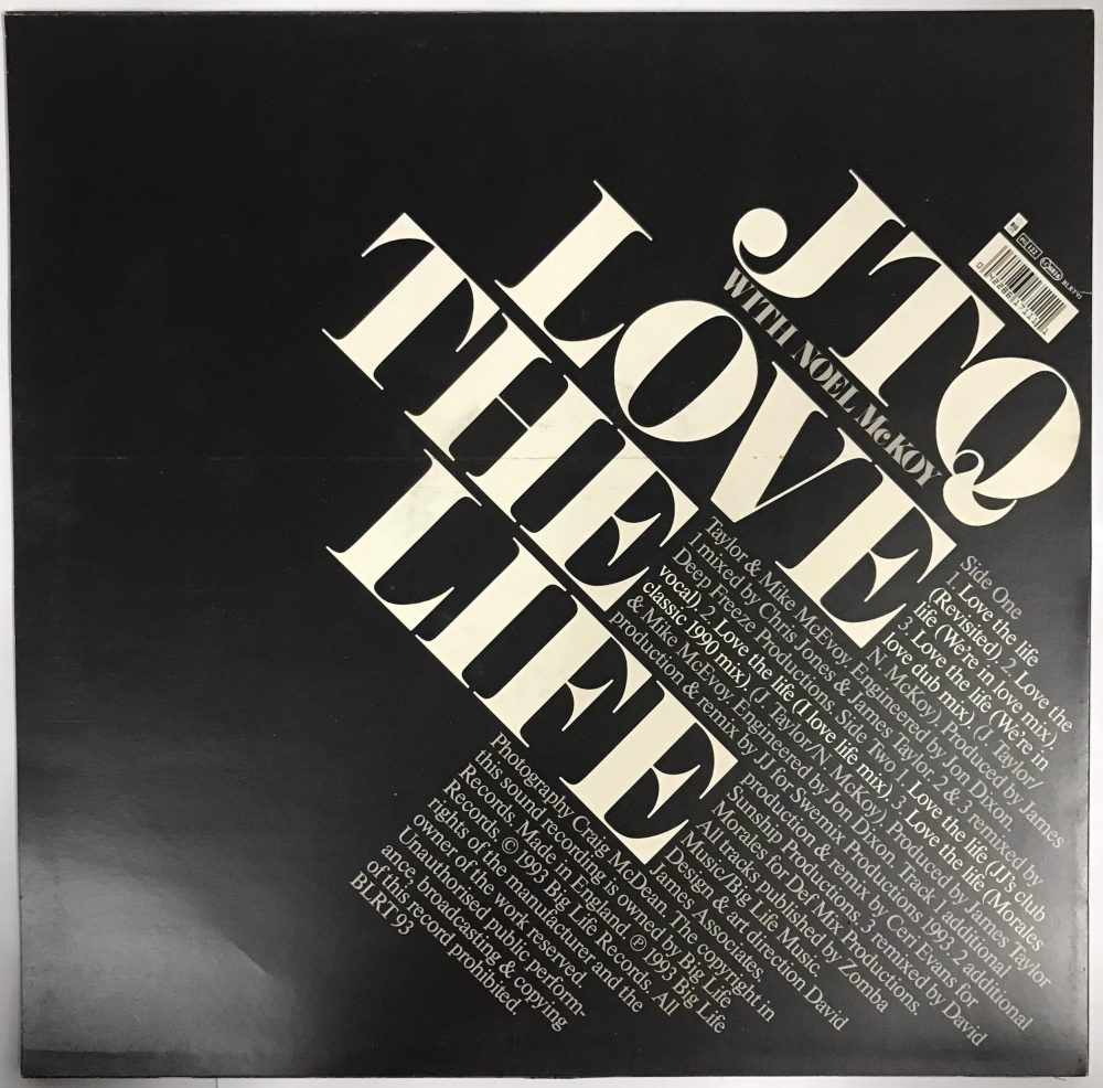 JTQ with Noel McKoy – Love The Life 12" Single Vinyl Record